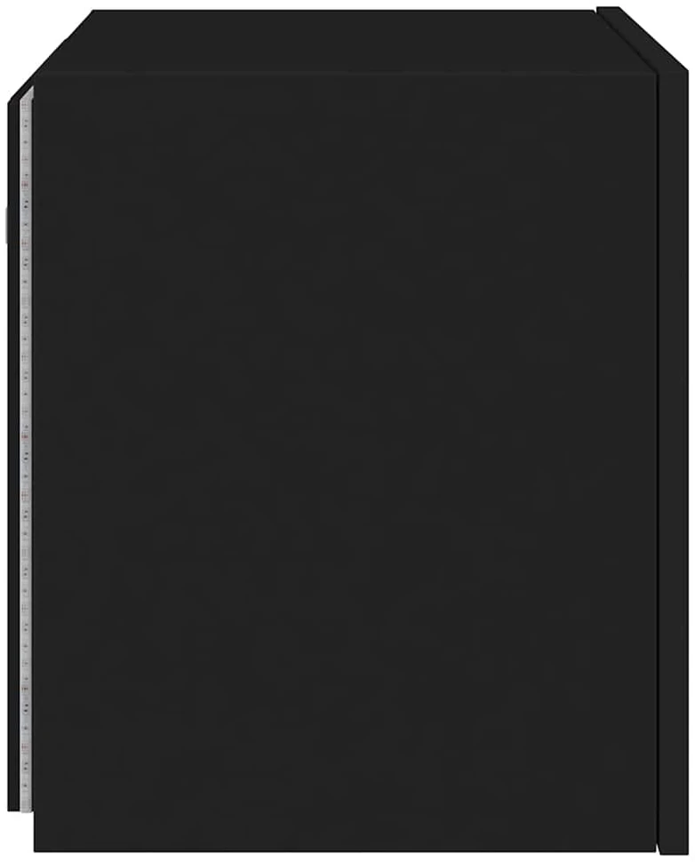 TV staliukas Sieninė TV spintelė su LED lemputėmis, juoda, 40,5x35x40cm