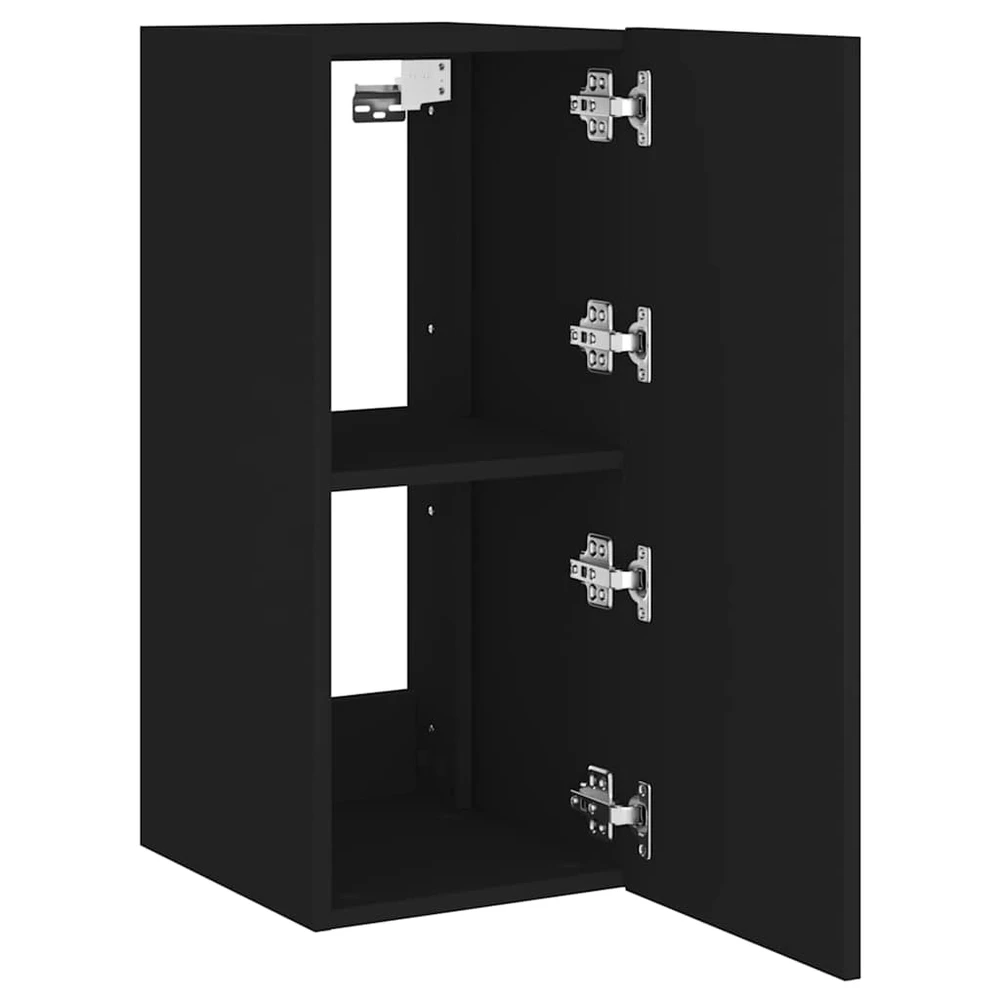 TV staliukas Sieninė TV spintelė su LED lemputėmis, juoda, 30,5x35x70cm