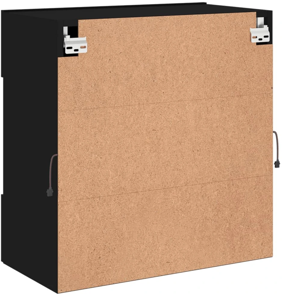 TV staliukas Sieninė TV spintelė su LED lemputėmis, juoda, 58,5x30x60,5cm