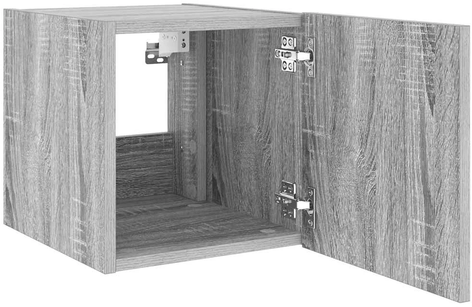 TV staliukas Sieninė TV spintelė su LED lemputėmis, pilka, 30,5x35x30cm