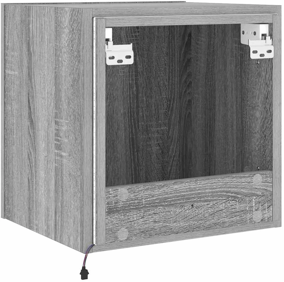 TV staliukas Sieninė TV spintelė su LED lemputėmis, pilka, 40,5x35x40cm