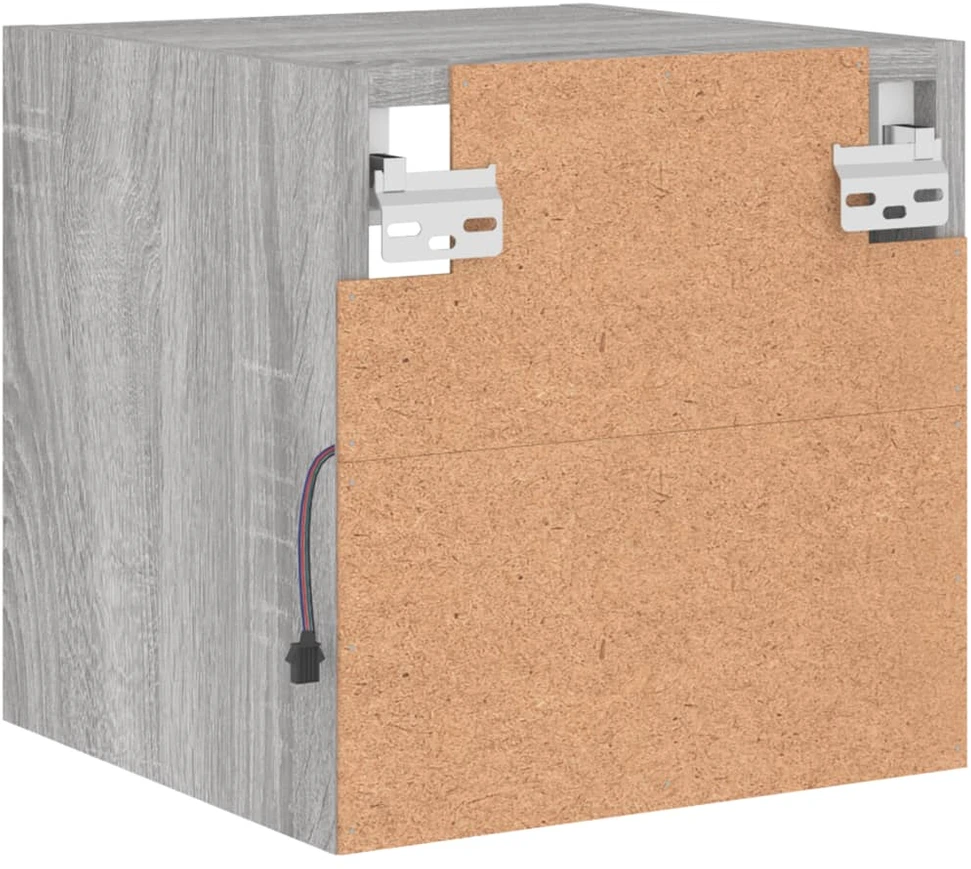 TV staliukas Sieninė TV spintelė su LED lemputėmis, pilka, 30x28,5x30cm