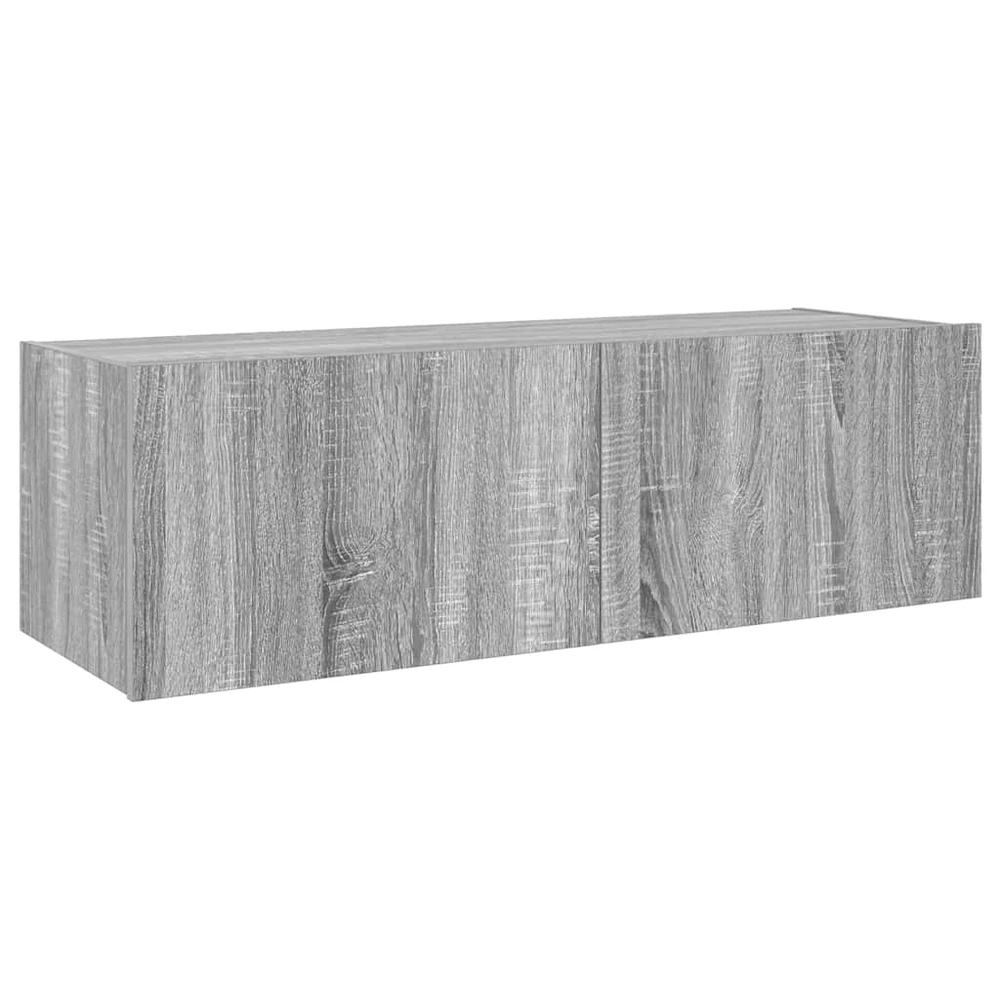 TV staliukas Sieninė TV spintelė su LED lemputėmis, pilka, 100x35x31cm