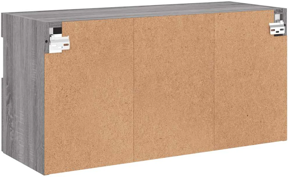 TV staliukas Sieninė TV spintelė su LED lemputėmis, pilka ąžuolo, 80x30x40cm