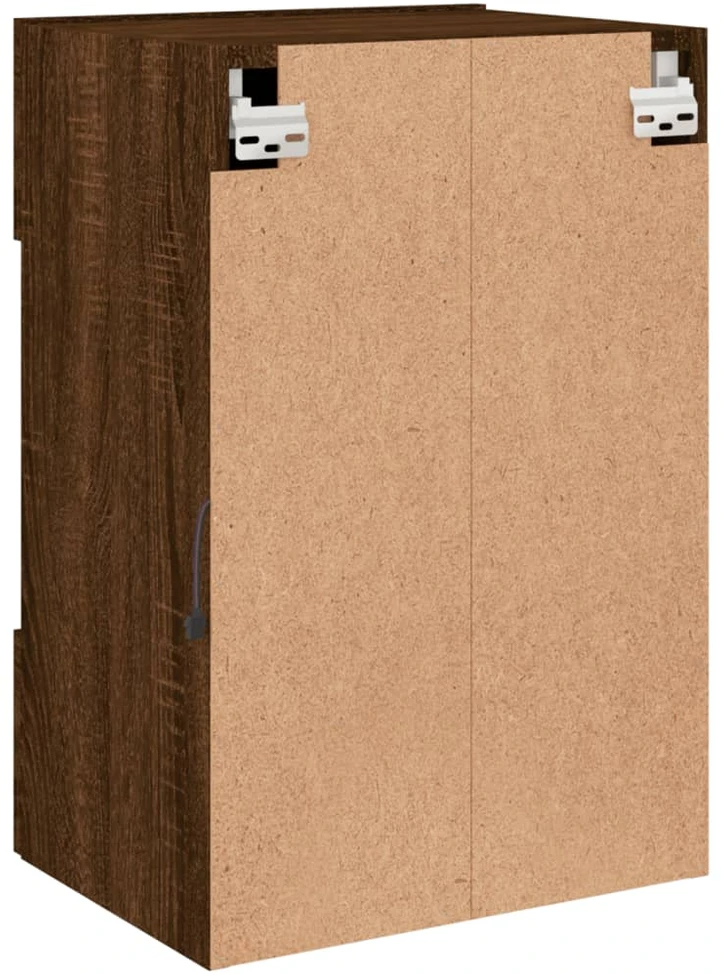 TV staliukas Sieninė TV spintelė su LED lemputėmis, ruda, 40x30x60,5cm