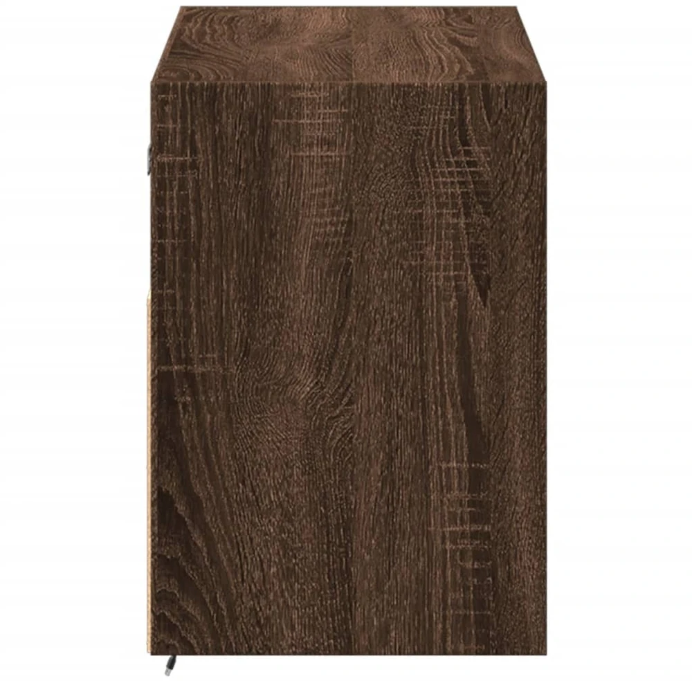 TV staliukas Sieninė TV spintelė su LED lemputėmis, ruda ąžuolo, 100x31x45cm