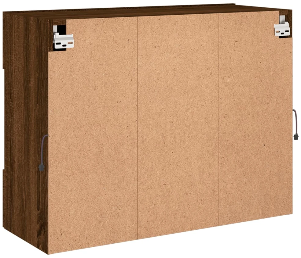 TV staliukas Sieninė TV spintelė su LED lemputėmis, ruda, 78,5x30x60,5cm