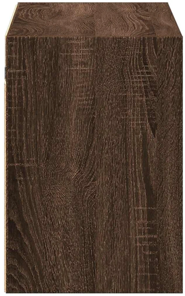 TV staliukas Sieninė TV spintelė su LED lemputėmis, ruda ąžuolo, 100x31x45cm