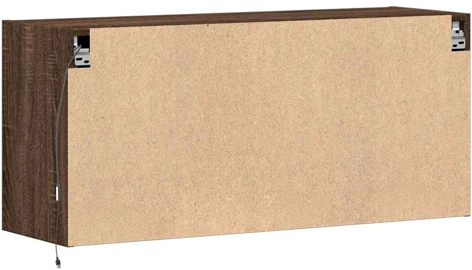 TV staliukas Sieninė TV spintelė su LED lemputėmis, ruda ąžuolo, 100x31x45cm
