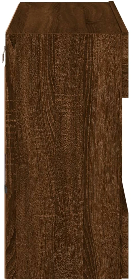 TV staliukas Sieninė TV spintelė su LED lemputėmis, ruda, 78,5x30x60,5cm