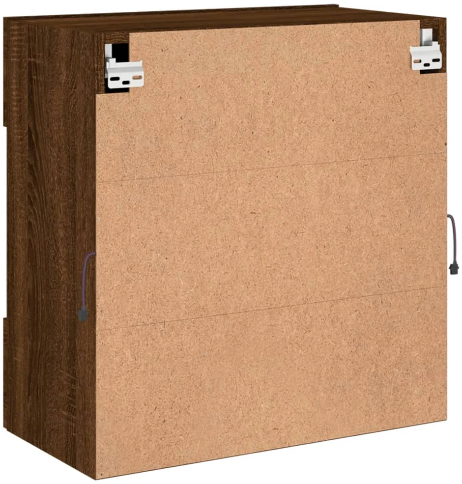 TV staliukas Sieninė TV spintelė su LED lemputėmis, ruda, 58,5x30x60,5cm