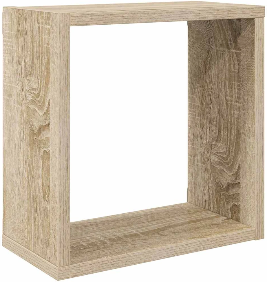 Sieninės lentynos, 2vnt., ąžuolo, 30x15x30cm, kubo formos