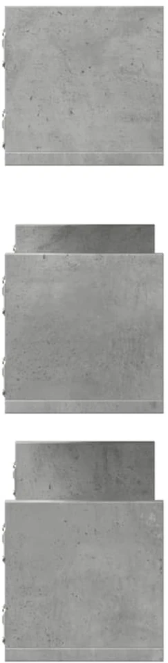 Sieninės lentynos, 3vnt., betono, 80x18x18cm, apdirbta mediena
