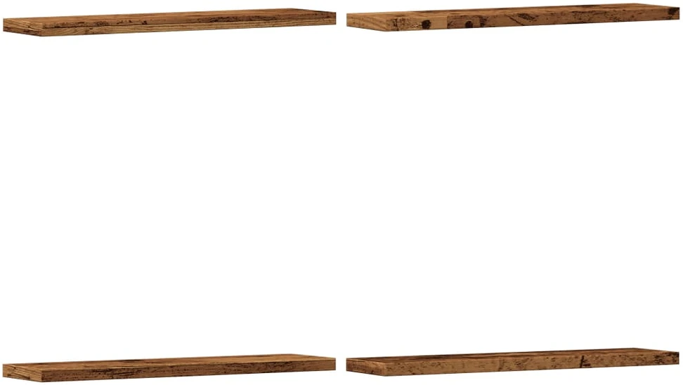 Sieninės lentynos, 4vnt., medienos, 40x10x1,5cm, mediena