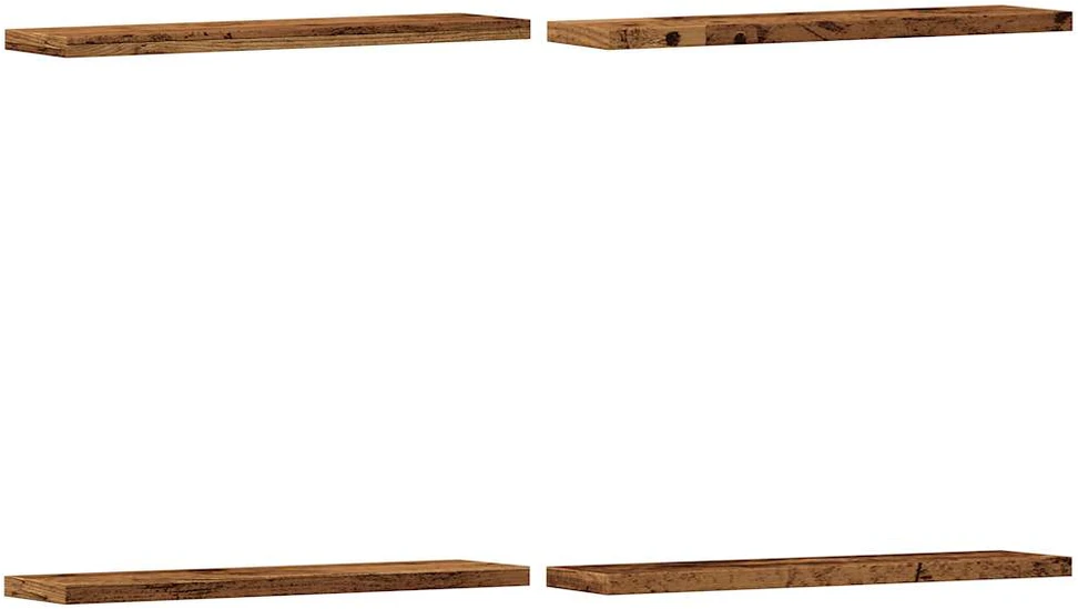 Sieninės lentynos, 4vnt., medienos, 40x20x1,5cm, mediena