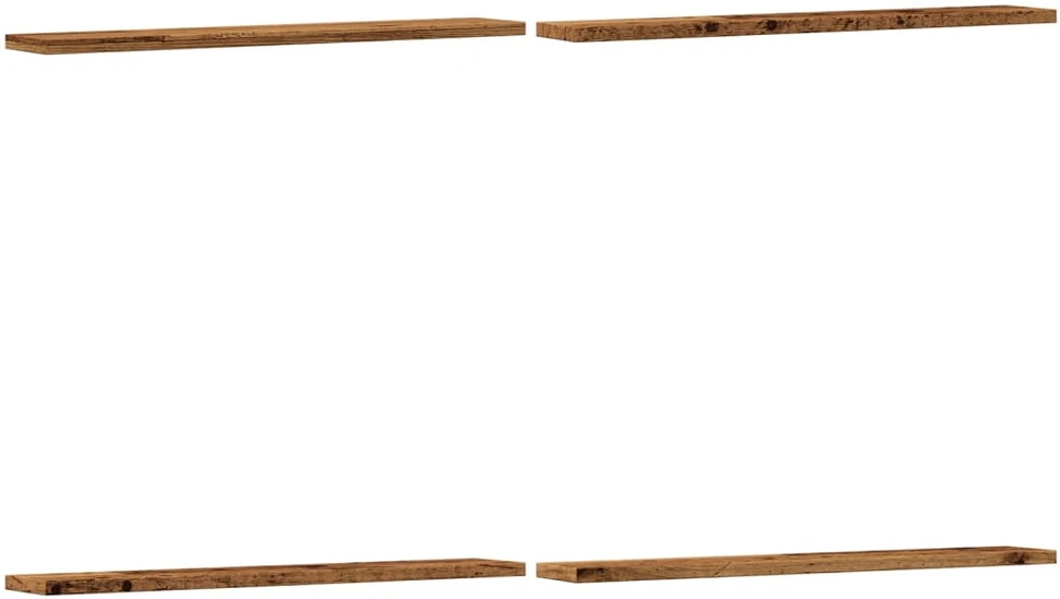 Sieninės lentynos, 4vnt., medienos, 60x20x1,5cm, mediena