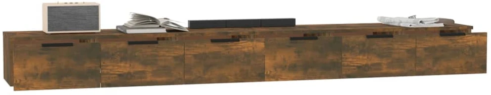 Sieninės spintelės, 2vnt., dūminio ąžuolo, 102x30x20cm, mediena