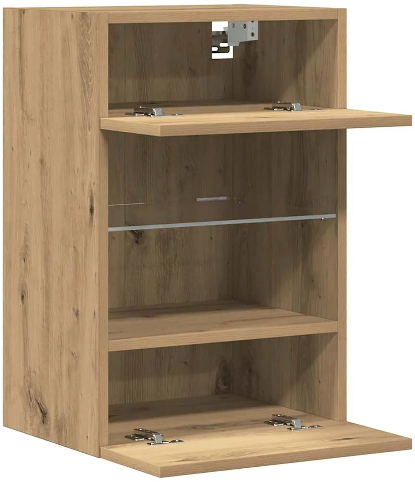 TV staliukas Sieninės spintelės su LED apšvietimu televizoriui, 2vnt., artisano, 40x30x60,5cm