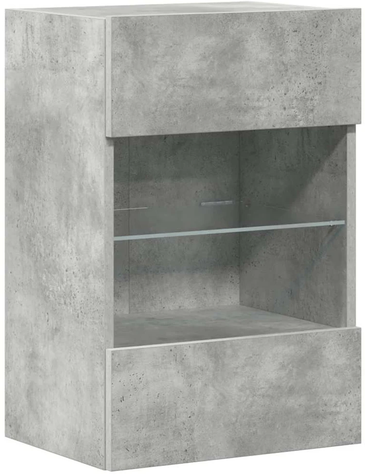 TV staliukas Sieninės TV spintelės su LED, 2vnt., betono, 40x30x60,5cm