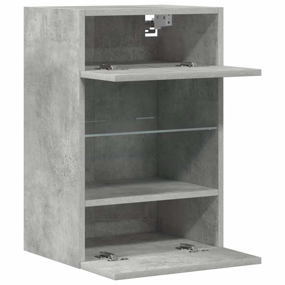 TV staliukas Sieninės TV spintelės su LED, 2vnt., betono, 40x30x60,5cm