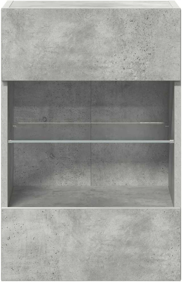 TV staliukas Sieninės TV spintelės su LED, 2vnt., betono, 40x30x60,5cm