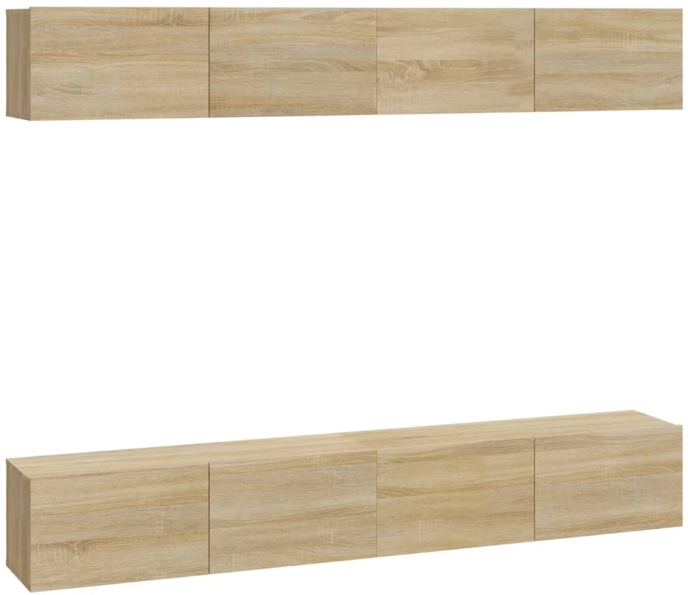 TV staliukas Sieninės televizoriaus spintelės, 4vnt., ąžuolo, 100x30x30cm