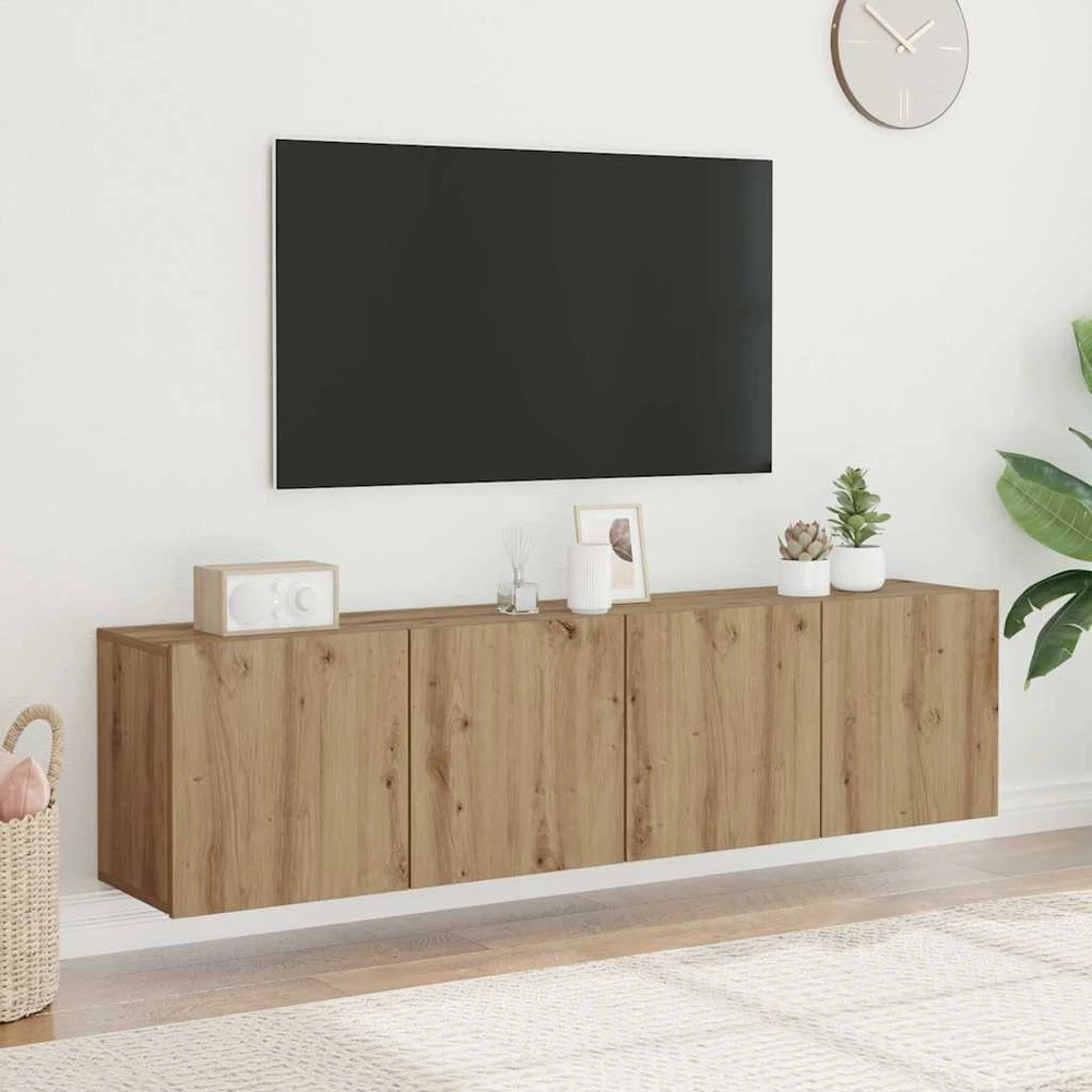 TV staliukas Sieninės TV spintelės, 2vnt., artisano ąžuolo, 80x30x41cm