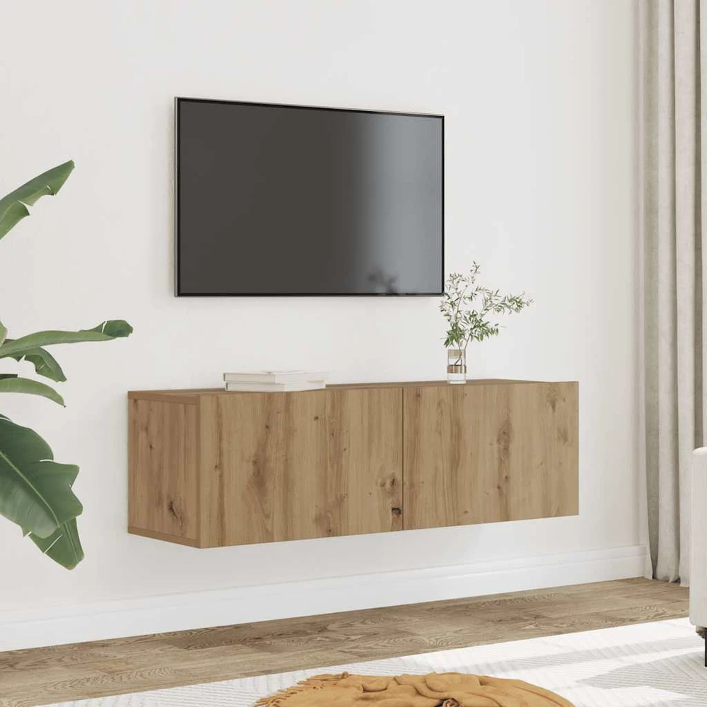 TV staliukas Sieninės TV spintelės, 2vnt., artisano ąžuolo, 100x30x30cm