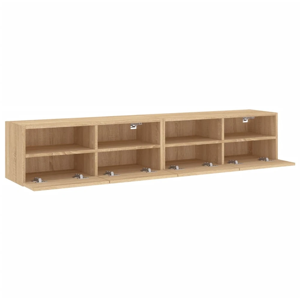 TV staliukas Sieninės TV spintelės, 2vnt., ąžuolo, 80x30x30cm, mediena