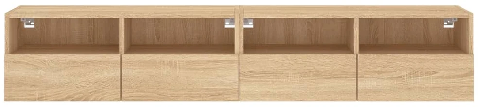 TV staliukas Sieninės TV spintelės, 2vnt., ąžuolo, 80x30x30cm, mediena