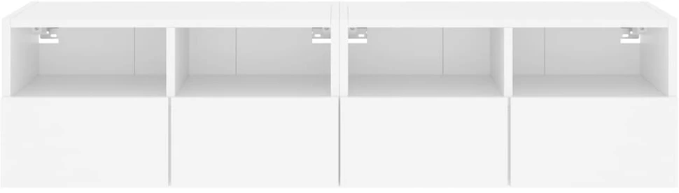 TV staliukas Sieninės TV spintelės, 2vnt., baltos, 60x30x30cm, mediena