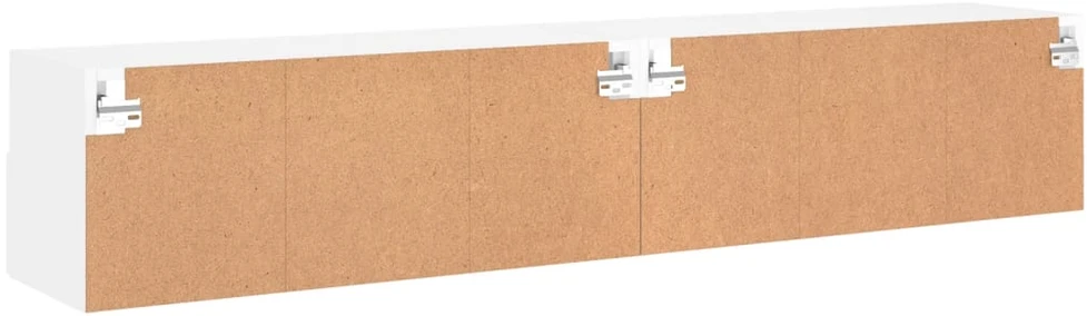 TV staliukas Sieninės TV spintelės, 2vnt., baltos, 80x30x30cm, mediena