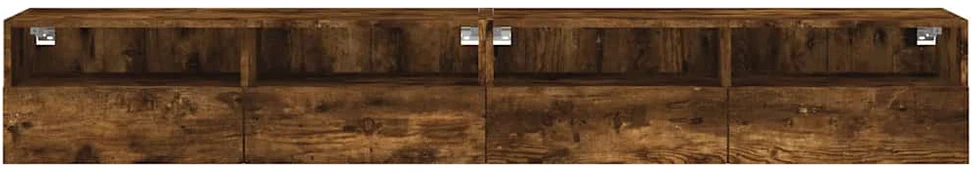 TV staliukas Sieninės TV spintelės, 2vnt., dūminės, 100x30x30cm, mediena