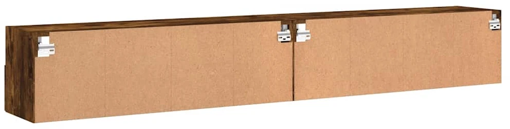 TV staliukas Sieninės TV spintelės, 2vnt., dūminės, 100x30x30cm, mediena