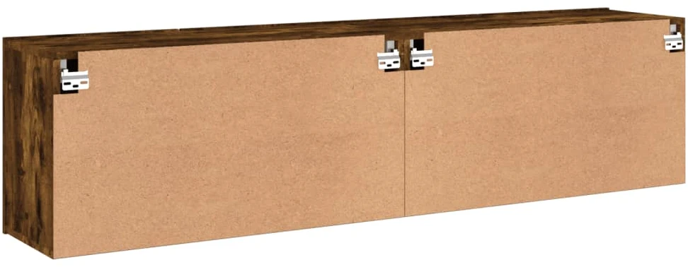 TV staliukas Sieninės TV spintelės, 2vnt., dūminio ąžuolo, 80x30x41cm