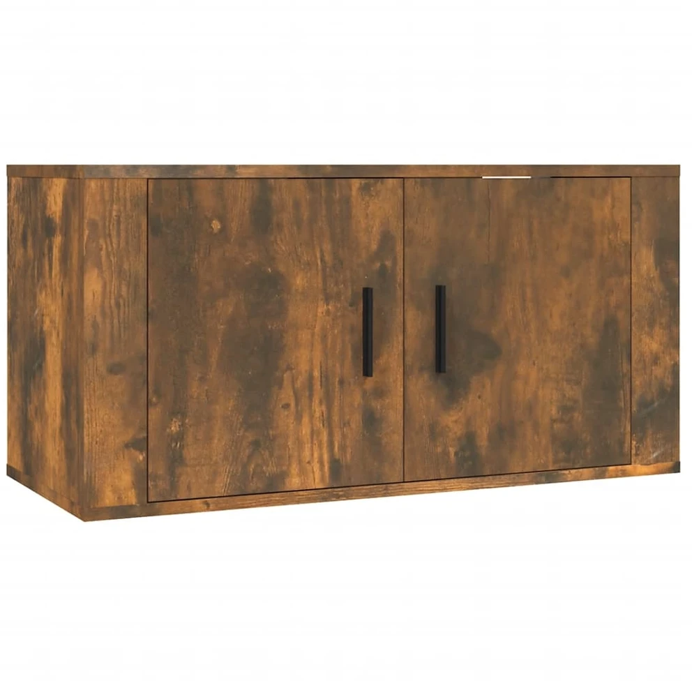 TV staliukas Sieninės TV spintelės, 2vnt., dūminio ąžuolo, 80x34,5x40cm