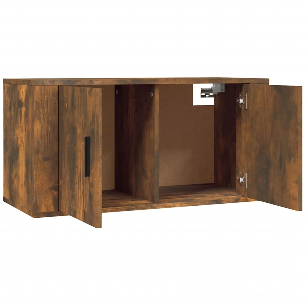 TV staliukas Sieninės TV spintelės, 2vnt., dūminio ąžuolo, 80x34,5x40cm