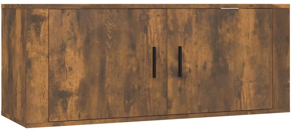 TV staliukas Sieninės TV spintelės, 2vnt., dūminio ąžuolo, 100x34,5x40cm
