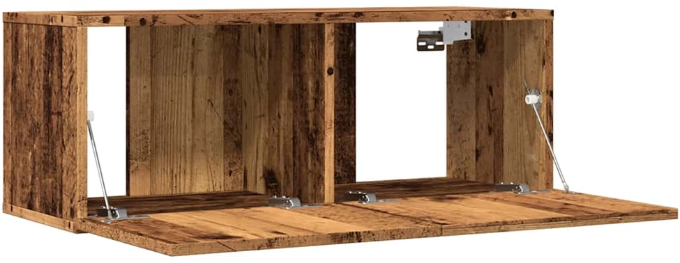 TV staliukas Sieninės TV spintelės, 2vnt., sendintos medienos, 80x30x30cm