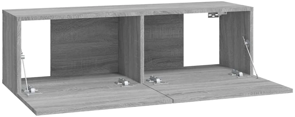 TV staliukas Sieninės TV spintelės, 4vnt., pilkos ąžuolo, 100x30x30cm