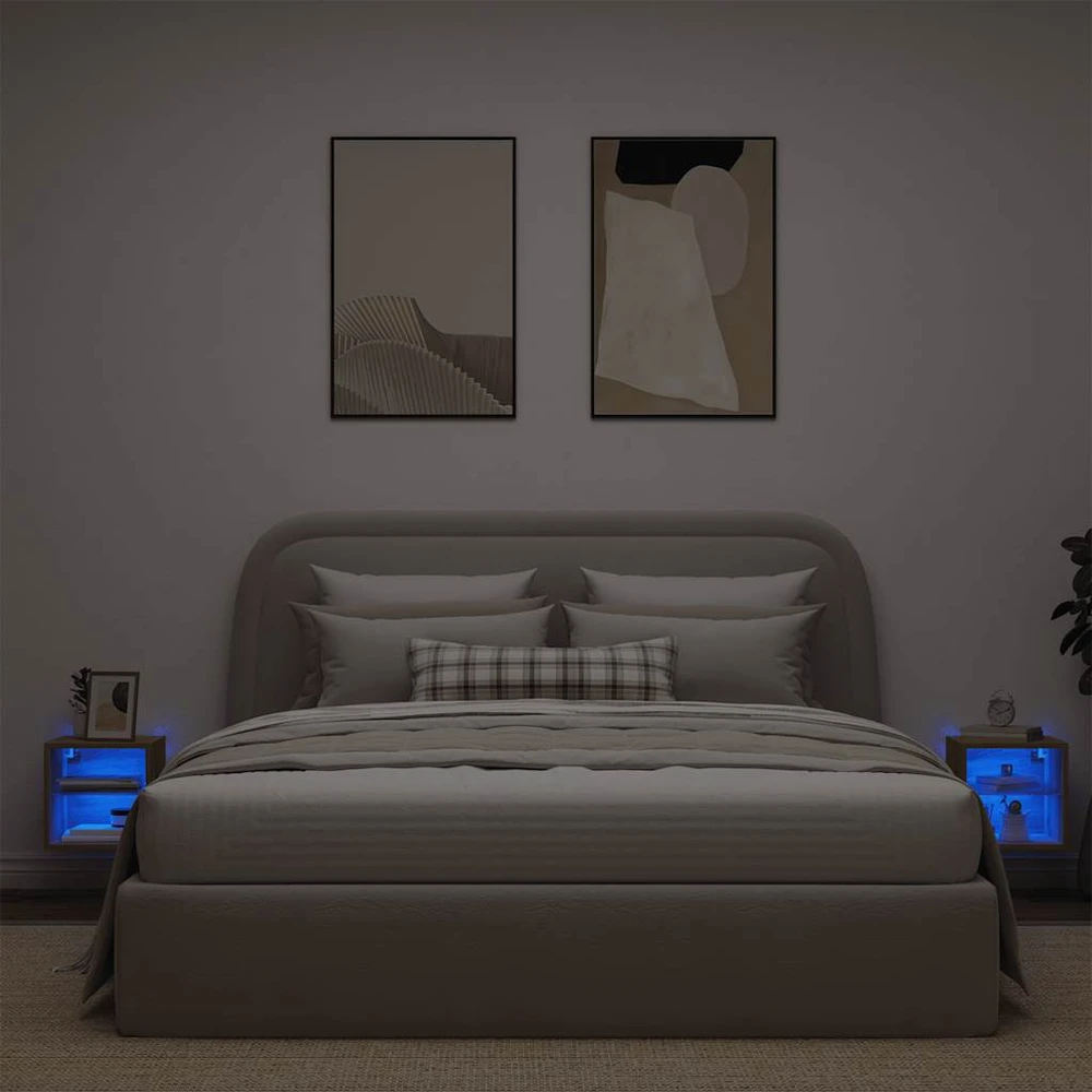 TV staliukas Sieninės TV spintelės su LED, 2vnt., artisano, 30x28,5x30cm