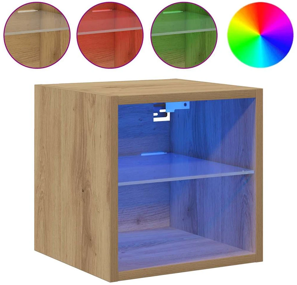 TV staliukas Sieninės TV spintelės su LED, 2vnt., artisano, 30x28,5x30cm