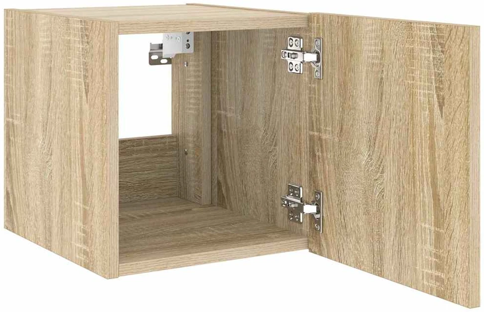TV staliukas Sieninės TV spintelės su LED, 2vnt., ąžuolo, 30,5x35x30cm