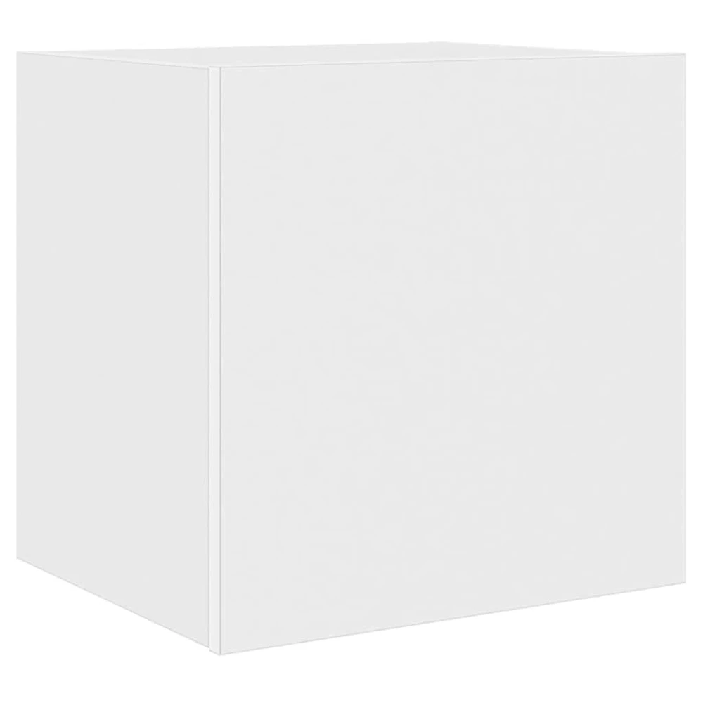 TV staliukas Sieninės TV spintelės su LED, 2vnt., baltos, 40,5x35x40cm