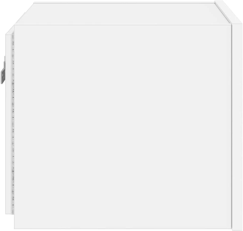 TV staliukas Sieninės TV spintelės su LED, 2vnt., baltos, 30,5x35x30cm
