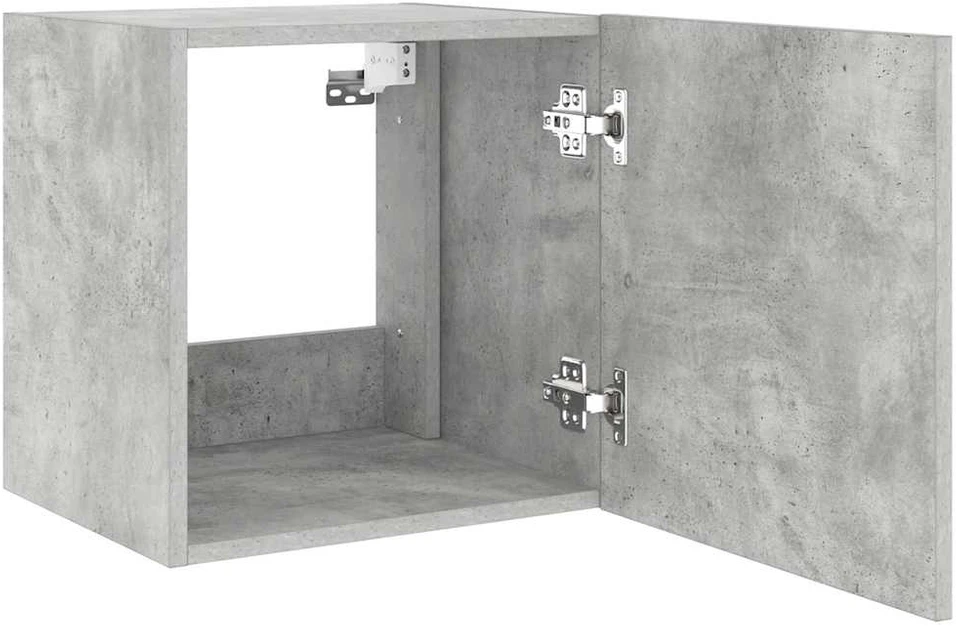 TV staliukas Sieninės TV spintelės su LED, 2vnt., betono, 40,5x35x40cm