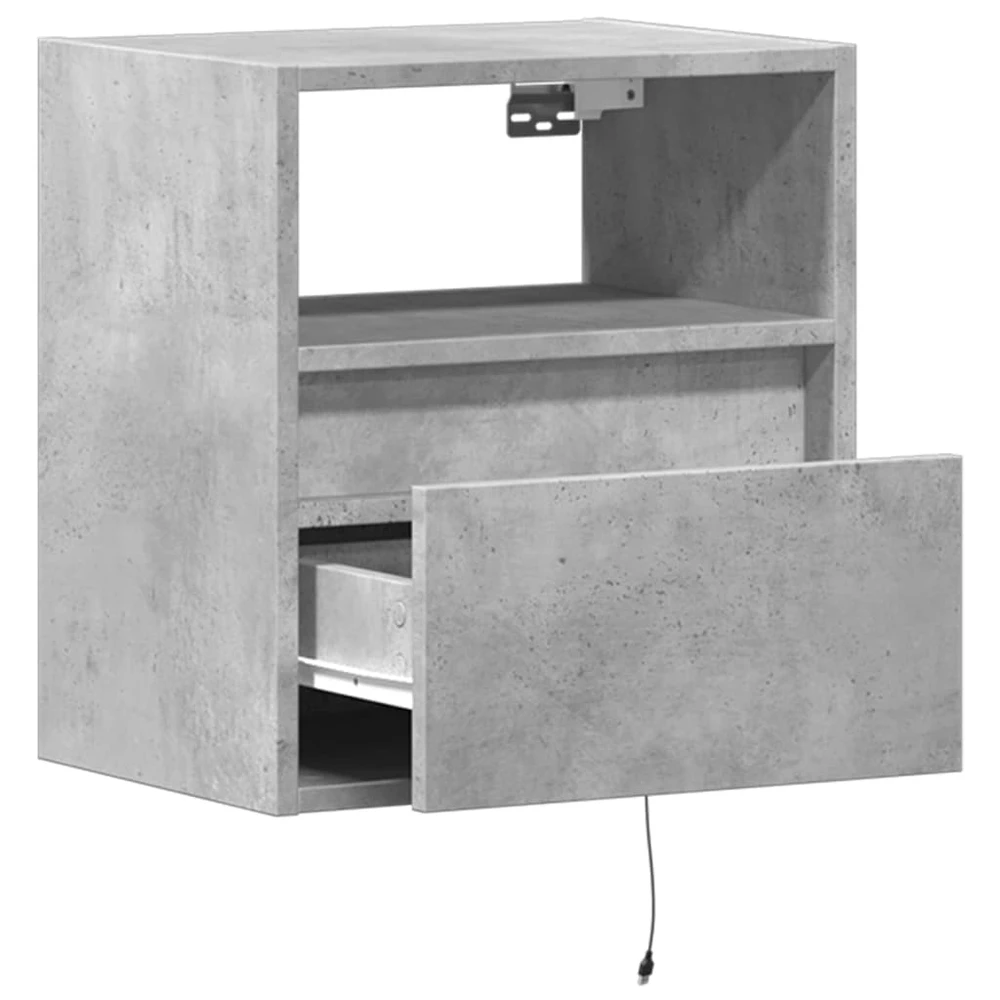 TV staliukas Sieninės TV spintelės su LED, 2vnt., betono pilkos, 41x31x45cm