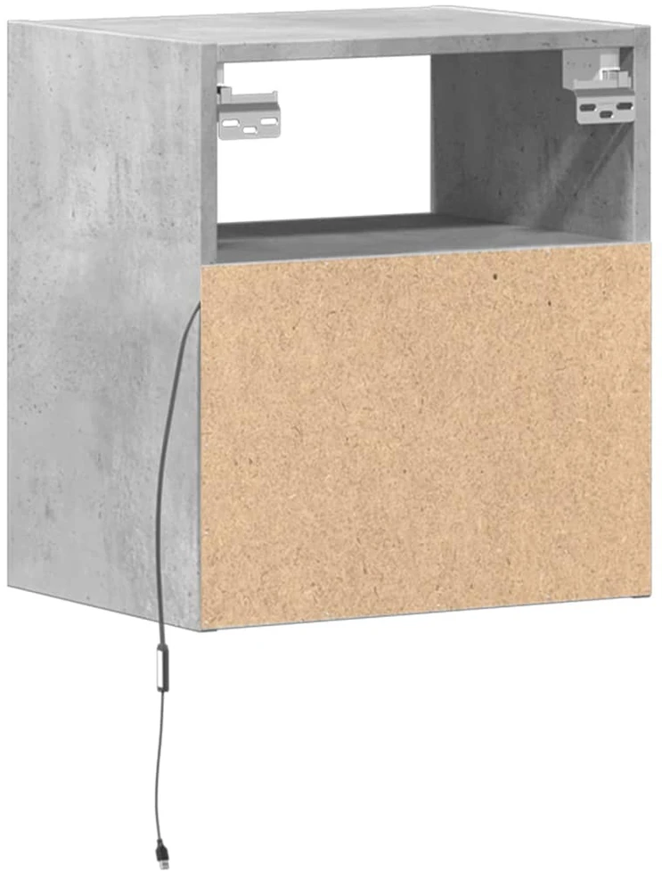 TV staliukas Sieninės TV spintelės su LED, 2vnt., betono pilkos, 41x31x45cm