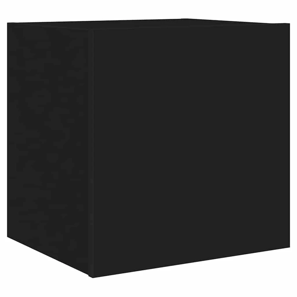 TV staliukas Sieninės TV spintelės su LED, 2vnt., juodos, 40,5x35x40cm