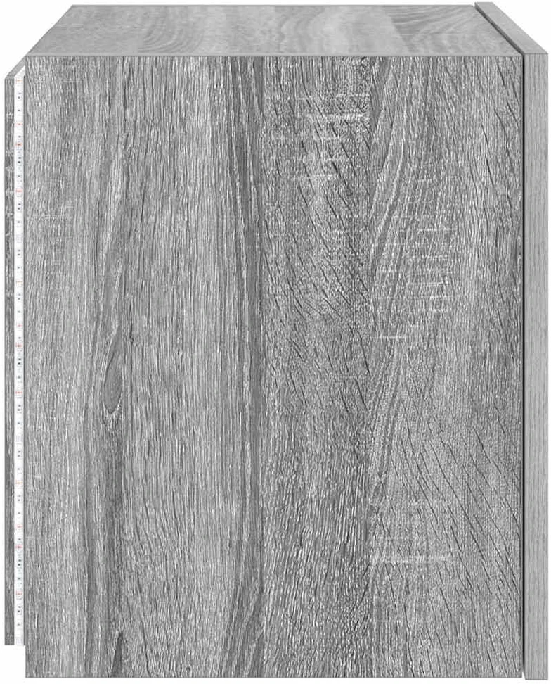 TV staliukas Sieninės TV spintelės su LED, 2vnt., pilkos, 40,5x35x40cm